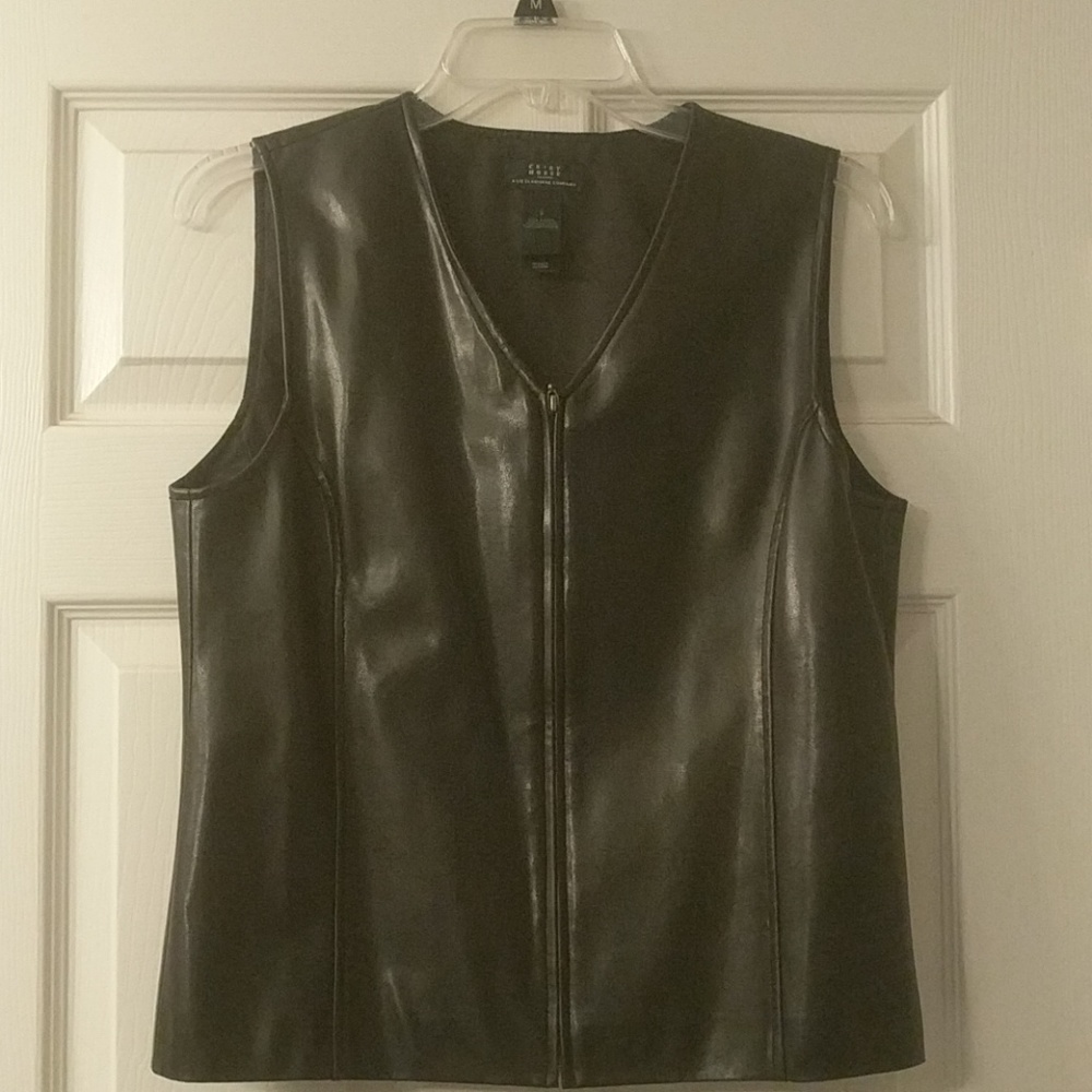 Black pleather vest